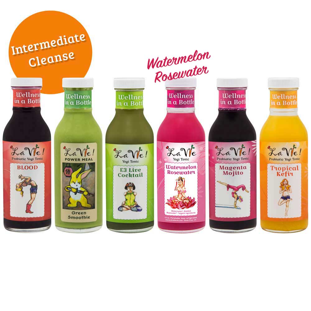 1-Day Probiotic Juice Cleanse (6 bottles) w/ Watermelon Rosewater